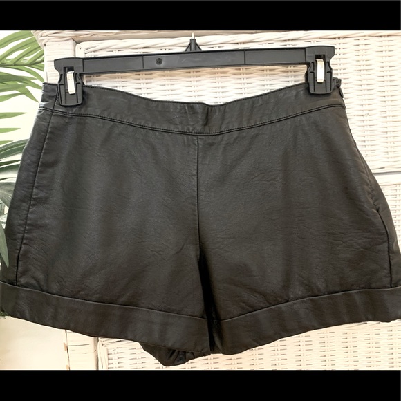 French Connection Pants - French Connection Faux Leather Shorts